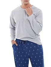 baratos Pijamas-Homens Loungewear Roupa de Dormir Conjunto de Pijama Top e calça de pijama 2 Peças Estampas Abstratas à moda Casual Conforto Casa Diário Misto de Algodão Conforto Gola Redonda Manga Longa Camiseta