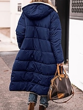 preiswerte Puffers &amp; Parka-Damen Wintermantel puffer jacket Fleecejacke Mantel Outdoor Strasse Freizeitskleidung Herbst Winter Lang Mantel Regular Fit warm Windundurchlässig Zeitgenössisch Brautkleider schlicht Streetstyle
