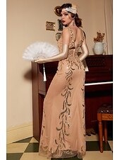 abordables Robes-Rétro Vintage Années Folles Années 1920 Robe Charleston Robe Robe de Fête de Noël Gatsby le Magnifique Invité au mariage Paillettes Femmes Carnaval Mascarade Mariage robe demoiselle d honneur Fête
