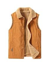 abordables Gilets-Homme Gilet Extérieur Usage quotidien Vacances Sortie Mode basique Automne hiver Zippé Poche Polyester Chaud Plein fermeture Éclair Col rabattu Standard Noir Blanche Jaune Vert Véronèse Gilet