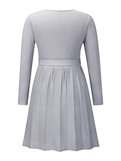 abordables Robes en tricot-Robe Pull Robe en maille Femme Mini robe Extérieur du quotidien Sortie manche longue Surplis nouer devant Tricot Mode Plein Ample 2023 Noir Vert Kaki S M L XL XXL