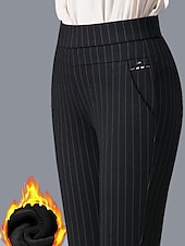 economico pantaloni eleganti da donna-Per donna Ghette Streetwear Semplice Informale Alla caviglia Vita alta A strisce Tasche Stampa Traspirante Morbido All&#039;aperto Media elasticità Esterno Da mare Casual / quotidiano In bianco e nero Nero