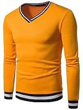 economico maglione pullover da uomo-Per uomo Felpa Pullover Maglione Maglione A coste Maglia Standard Taglio attillato Lavorato a maglia Banda A V Contemporaneo moderno Ufficio Da tutti i giorni Abbigliamento Autunno inverno Nero Bianco