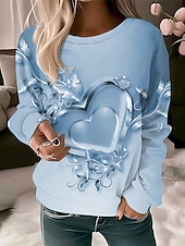 abordables Tienda Gráfica Sudaderas &amp; Sudores-Sudadera de mujer con estampado gráfico, informal, deportiva, activa, neón&amp;amp;Top de manga larga con cuello redondo brillante y caída microelástica&amp;amp;Tejido suave, transpirable y cómodo para el