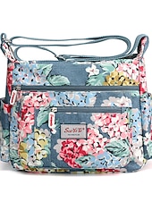 preiswerte Umhängetaschen-Umhängetasche für Damen mit Blumendruck – leichte, wasserabweisende Schultertasche mit mehreren Taschen für den täglichen Gebrauch