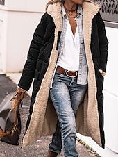 preiswerte Puffers &amp; Parka-Damen Wintermantel puffer jacket Fleecejacke Mantel Outdoor Strasse Freizeitskleidung Herbst Winter Lang Mantel Regular Fit warm Windundurchlässig Zeitgenössisch Brautkleider schlicht Streetstyle