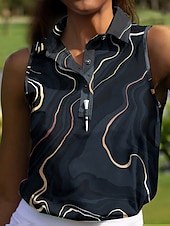 preiswerte Frauengolfkleidung-Damen Golf-Poloshirt Dunkelmarine Ärmellos Sonnenschutz Oberteil Damen-Golfkleidung, Kleidung, Outfits, Kleidung