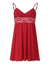 cheap Sexy Lingerie-Women&#039;S Sexy Perspective Pajamas Nightdress Fat Mm Plus Size Slip Dress Set