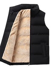 ieftine Gilete-Bărbați Vestă din lână Gilet Purtare Zilnică Vacanță Ieșire Modă De Bază Primăvara &amp; toamnă Buton Poliester Comfortabil Simplu Cu Un Nasture Guler în picioare În V Fit regulat Negru Roșu-aprins