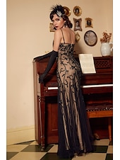 cheap Dresses-Retro Vintage Roaring 20s 1920s Flapper Dress Dress Christmas Party Dress The Great Gatsby Wedding Guest Sequins Women&#039;s Carnival Masquerade Wedding Wedding Guest Party / Evening Adults&#039; Dress