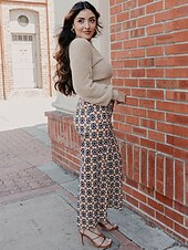 cheap Women's Pants-Cotton High Waist Cropped Pants