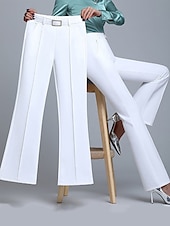 preiswerte Anzughosen für Damen-Damen-Arbeitshose, lange Hose, mikroelastisch, hohe Taille, modisch, Streetwear, Alltag, Marineblau, Schwarz, S, M, Herbst, Winter