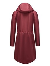 billiga hoodie jacka-Dam Trenchcoat Utomhus Gata Dagligen Höst Vinter Lång Täcka Normal Regnsäker Håller värmen Andningsfunktion Stylish Nutida Ledigt Jacka Långärmad Slät Snörning Med fickor Svart Gul Vin