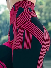 cheap Graphic Leggings-Women&#039;s Leggings Active Fashion Streetwear Ankle-Length High Waist Stripe Printing High Cut Breathability Soft Comfortable Micro-elastic Outdoor Yoga Street Robin&#039;s Egg Blue White Fuchsia Green Fall