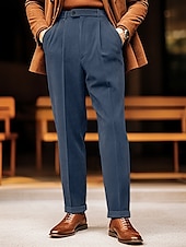 economico Sottile-Per uomo Laurea Pantaloni Eleganti Pantaloni in velluto a coste Pantaloni Pantaloni casual Tasca Frontale Gamba Dritta Semplice Comodità Indossabile Affari Quotidiano Ferie Moda Chic &amp; Moderno Bianco