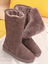 preiswerte Schnee- und Winterstiefel-Damen-Winterstiefel mit halbhoher Schafthöhe und weichem Fleecefutter – warme und gemütliche Schneestiefel für den lässigen Winterlook