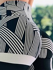 cheap Graphic Leggings-Women&#039;s Leggings Active Fashion Streetwear Ankle-Length High Waist Stripe Printing High Cut Breathability Soft Comfortable Micro-elastic Outdoor Yoga Street Robin&#039;s Egg Blue White Fuchsia Green Fall