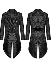 abordables Blazers et vestes-blazer décontracté pour homme noir doré vampire gothique veste grande taille showman smoking queue-de-pie robe redingote steampunk victorien
