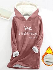 levne Humor a citáty vrcholy-dámská mikina mikina pulovr šerpa polyester dopis ležérní sportovní potisk teplý fuzzy comfrt mikina s dlouhým rukávem top mikroelastický pad &amp;amp; zimní comfrt prodyšná měkká tkanina