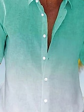 voordelige heren overhemd met knopen-Voor heren Overhemd Zomer overhemd Strand Kleding Normaal shirt Overhemd met knopen Overhemden zonder broek Blozend Roze Marineblauw blauw Oranje Groen Korte mouw Verloop Revers Vakantie Casual