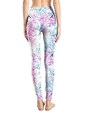 cheap Graphic Leggings-Women&#039;s Leggings Active Fashion Full Length High Waist Leopard Gradient Snake Print Elastic Waist Print Breathable Soft Comfortable Micro-elastic Outdoor Vacation Home Leopard Print 0358 blue and