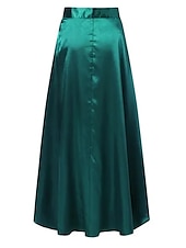 olcso Sima szoknyák-női szoknya vonalas lengő hosszú szoknya maxi magas derekú szoknyák rovátkolt egyszínű buli utca tél elegáns divat rózsaszín piros zöld