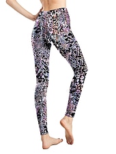 cheap Graphic Leggings-Women&#039;s Leggings Active Fashion Full Length High Waist Leopard Gradient Snake Print Elastic Waist Print Breathable Soft Comfortable Micro-elastic Outdoor Vacation Home Leopard Print 0358 blue and