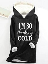 levne Mikiny a mikiny-dámská mikina mikina pulovr šerpa polyester dopis ležérní sportovní potisk teplý fuzzy comfrt mikina s dlouhým rukávem top mikroelastický pad &amp;amp; zimní comfrt prodyšná měkká tkanina