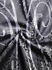 abordables Hauts Floraux-Blouse femme chiffon basique quotidienne à feuilles imprimé manches longues hauts longs col rond décontracté vacances bleu vert gris automne  hiver