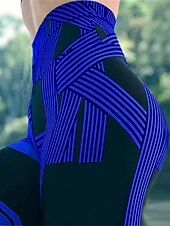 cheap Graphic Leggings-Women&#039;s Leggings Active Fashion Streetwear Ankle-Length High Waist Stripe Printing High Cut Breathability Soft Comfortable Micro-elastic Outdoor Yoga Street Robin&#039;s Egg Blue White Fuchsia Green Fall