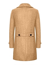 abordables Manteaux &amp; vestes-Homme Manteau d&#039;hiver Manteau Caban Trench-Coat Long Extérieur Usage quotidien Automne hiver 95% polyester 5% coton Chaud Vêtements d&#039;extérieur Vêtement Tenue Mode Vêtement de rue Plein Revers Double