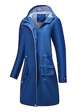 billiga hoodie jacka-Dam Trenchcoat Utomhus Gata Dagligen Höst Vinter Lång Täcka Normal Regnsäker Håller värmen Andningsfunktion Stylish Nutida Ledigt Jacka Långärmad Slät Snörning Med fickor Svart Gul Vin