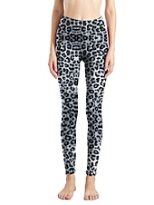 cheap Graphic Leggings-Women&#039;s Leggings Active Fashion Full Length High Waist Leopard Gradient Snake Print Elastic Waist Print Breathable Soft Comfortable Micro-elastic Outdoor Vacation Home Leopard Print 0358 blue and
