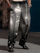 Pantalon imprimé scène de Noël pour homme, pantalon décontracté avec flocon de neige, imprimé 3D, tenue de ville en plein air, pour le travail, en polyester, noir et blanc, jaune vin, S, M, L, abordables Tenue de scène de Noël-Pantalon imprimé scène de Noël pour homme, pantalon décontracté avec flocon de neige, imprimé 3D, tenue de ville en plein air, pour le travail, en polyester, noir et blanc, jaune vin, S, M, L,