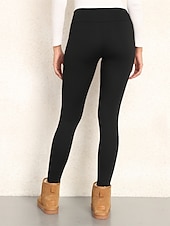 baratos Leggings lisas-Mulheres Leggings Ativo Simples Comprimento total Cintura Alta Tecido Corte alto Macio Confortável Micro-Elástica Ao ar livre Ioga Rua Preto Outono Inverno Normal