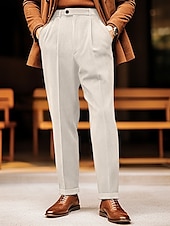 economico Sottile-Per uomo Laurea Pantaloni Eleganti Pantaloni in velluto a coste Pantaloni Pantaloni casual Tasca Frontale Gamba Dritta Semplice Comodità Indossabile Affari Quotidiano Ferie Moda Chic &amp; Moderno Bianco