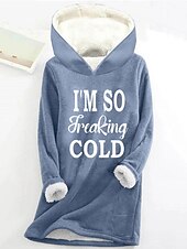 levne Mikiny a mikiny-dámská mikina mikina pulovr šerpa polyester dopis ležérní sportovní potisk teplý fuzzy comfrt mikina s dlouhým rukávem top mikroelastický pad &amp;amp; zimní comfrt prodyšná měkká tkanina