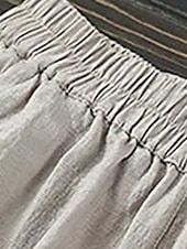 billige Bukser-Dame Linbukser i bomull Bloomers Avskårede bukser Ferie Gatemote Fritid Ankel-lengde Høy Midje عادي Lomme Elastisk midje Høyt snitt Pusteevne Bekvem Mikroelastisk utendørs Gate Dagligdagstøy Vin
