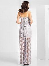 voordelige Bruiloften &amp; Feesten-Strak / kolom Geïnspireerd door vintage Jurk Formele avonden Militair gala Tot de grond Mouwloos Sweetheart halslijn Kant met Sjerp / Lint Drapering 2023