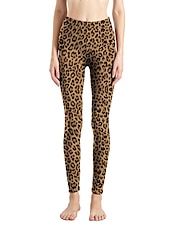 cheap Graphic Leggings-Women&#039;s Leggings Active Fashion Full Length High Waist Leopard Gradient Snake Print Elastic Waist Print Breathable Soft Comfortable Micro-elastic Outdoor Vacation Home Leopard Print 0358 blue and
