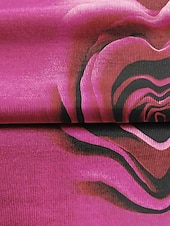economico T-shirt floreale-Maglietta a Rosa per Donne di San Valentino Maglie Base a Maniche Corte Collo Rotondo Stampa Regolare Adatta Fine Settimana Rosa Blu Viola Verde