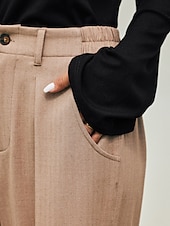 abordables pantalons pour femmes-pantalon habillé taille haute à jambe large