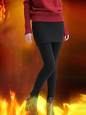 economico Leggings semplici-Per donna Ghette Di tendenza Streetwear Lunghezza intera Vita alta Liscio 2 in 1 Taglio alto Tenere al caldo Morbido Comodo Media elasticità Esterno Strada Giornaliero Grigio chiaro Grigio scuro Nero