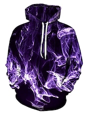 abordables Sweats à capuche pour hommes-Homme Graphic Flamme Sweat à capuche Sweats à Capuche Sweat-shirt Sweat à capuche manche longue Sweat à capuche Capuche basique 3D effet du quotidien Sortie Jaune Rouge Printemps été Designer