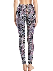 cheap Graphic Leggings-Women&#039;s Leggings Active Fashion Full Length High Waist Leopard Gradient Snake Print Elastic Waist Print Breathable Soft Comfortable Micro-elastic Outdoor Vacation Home Leopard Print 0358 blue and
