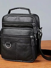 economico Borselli da uomo-Borsa a tracolla da uomo in pelle, borsa a spalla con cerniera e tasche multiple, ideale per lavoro, viaggi e uso quotidiano.