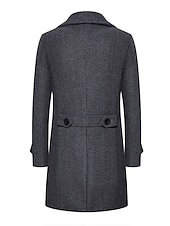 abordables Manteaux &amp; vestes-Homme Manteau d&#039;hiver Manteau Caban Trench-Coat Long Extérieur Usage quotidien Automne hiver 95% polyester 5% coton Chaud Vêtements d&#039;extérieur Vêtement Tenue Mode Vêtement de rue Plein Revers Double