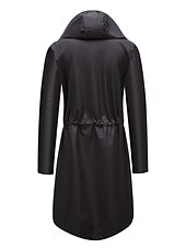 billiga hoodie jacka-Dam Trenchcoat Utomhus Gata Dagligen Höst Vinter Lång Täcka Normal Regnsäker Håller värmen Andningsfunktion Stylish Nutida Ledigt Jacka Långärmad Slät Snörning Med fickor Svart Gul Vin