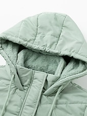 billige Uformell Parka-Dame Pufferjakke Vinterjakke Vinterfrakk Bekvem Gate Avslappet Daglig Fritid / hverdag Glidelås Lomme Glidelås Hettegenser Fritid Gate stil عادي Normal Yttertøy Langermet Vinter Høst Grønn Svart Gul