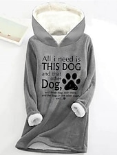 levne Humor a citáty vrcholy-dámská mikina mikina pulovr šerpa polyester dopis ležérní sportovní potisk teplý fuzzy comfrt mikina s dlouhým rukávem top mikroelastický pad &amp;amp; zimní comfrt prodyšná měkká tkanina